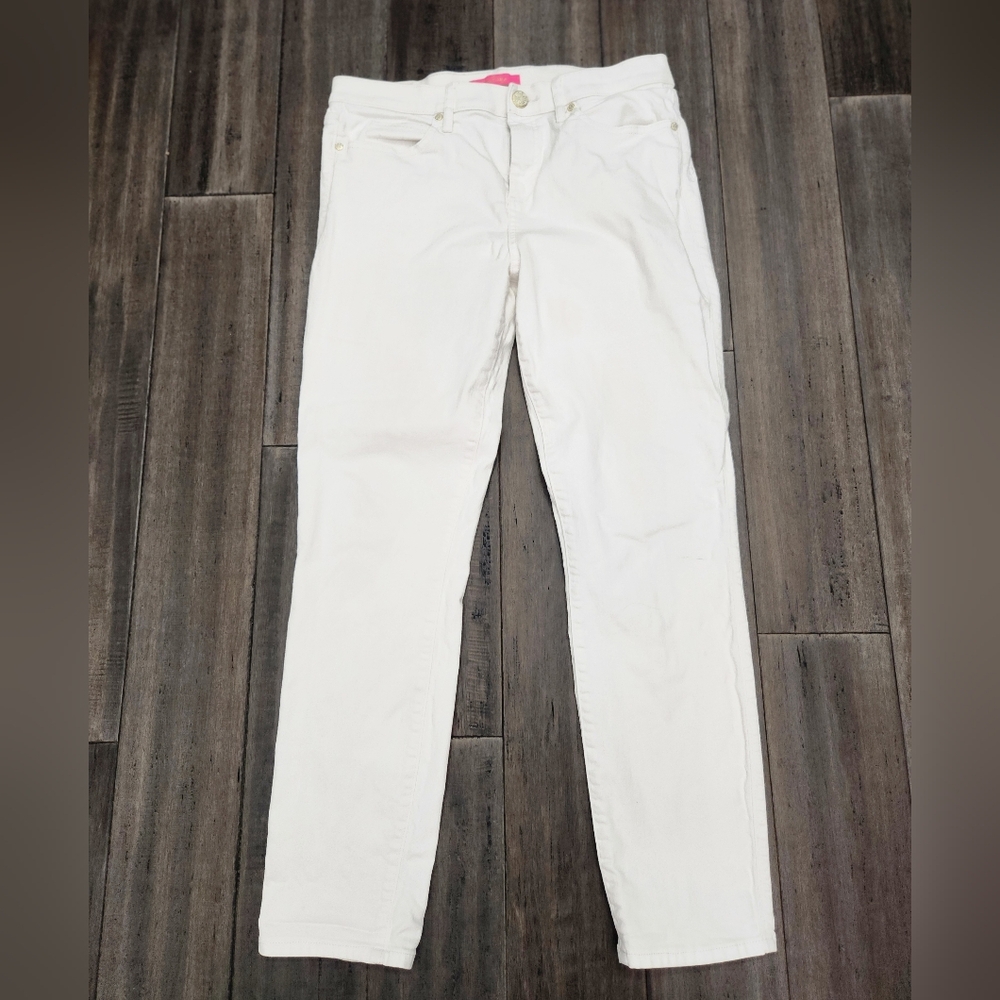 Lilly Pulitzer 29" South Ocean High Rise Skinny Jean, Resort White, size 12 - Picture 3 of 7